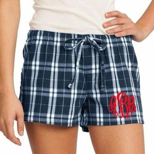 Monogrammed pajama shorts